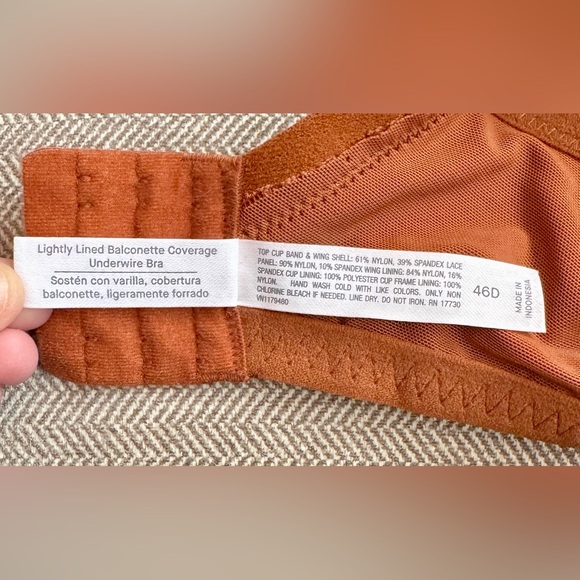 Auden Lightly-Lined Balconette Underwire Bra - Size 46D NWT - Picture 10 of 13